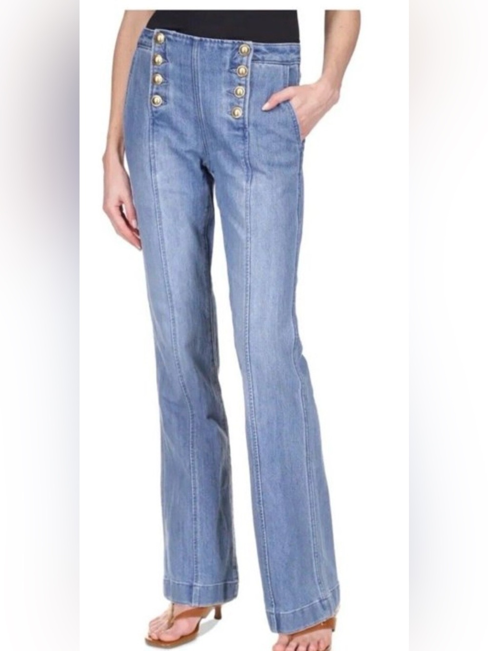 MICHAEL Michael Kors Flare Leg Sailor Jeans in an angel blue wash size 16